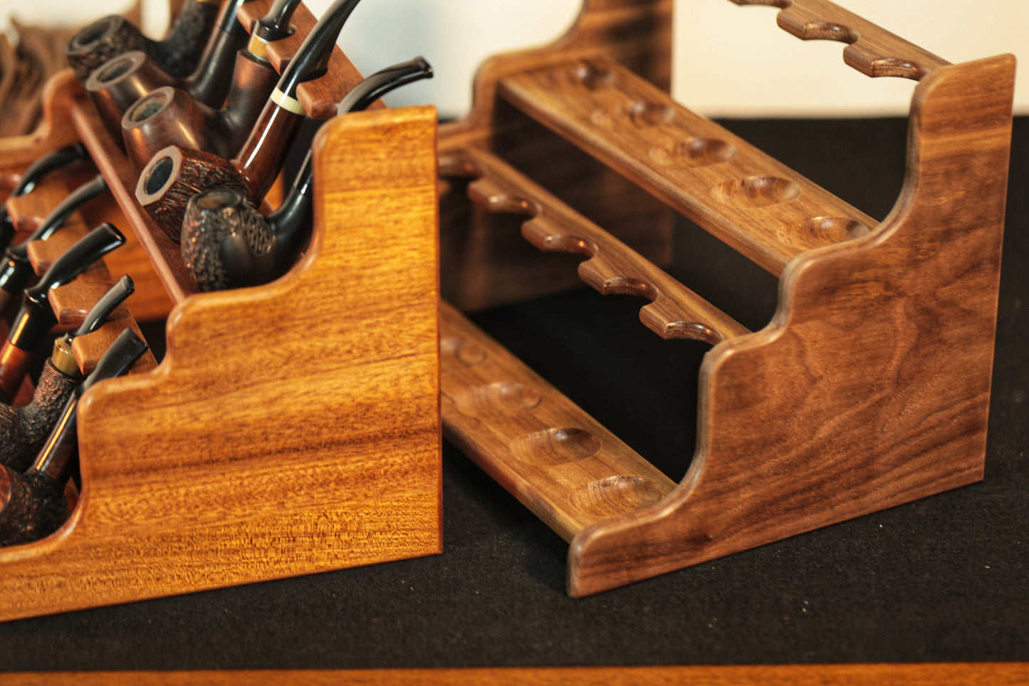 Tobacco Pipe Stand,Personalized pipe rack,stand for 10 Smoking Pipes,walnut