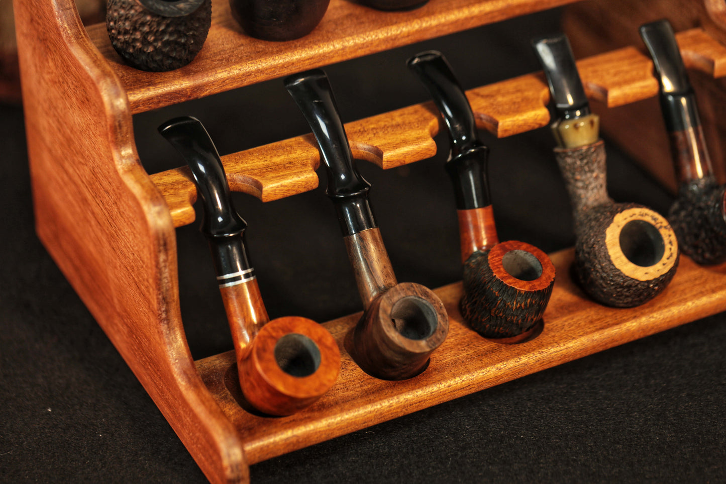 Tobacco Pipe Stand,Personalized pipe rack,stand for 16 Smoking Pipes,walnut