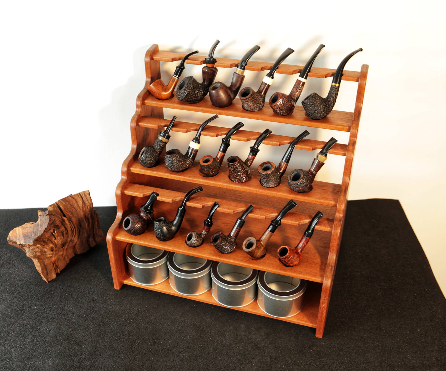 Tobacco Pipe Stand,Personalized pipe rack,stand for 18 Smoking Pipes,Tobacco storage