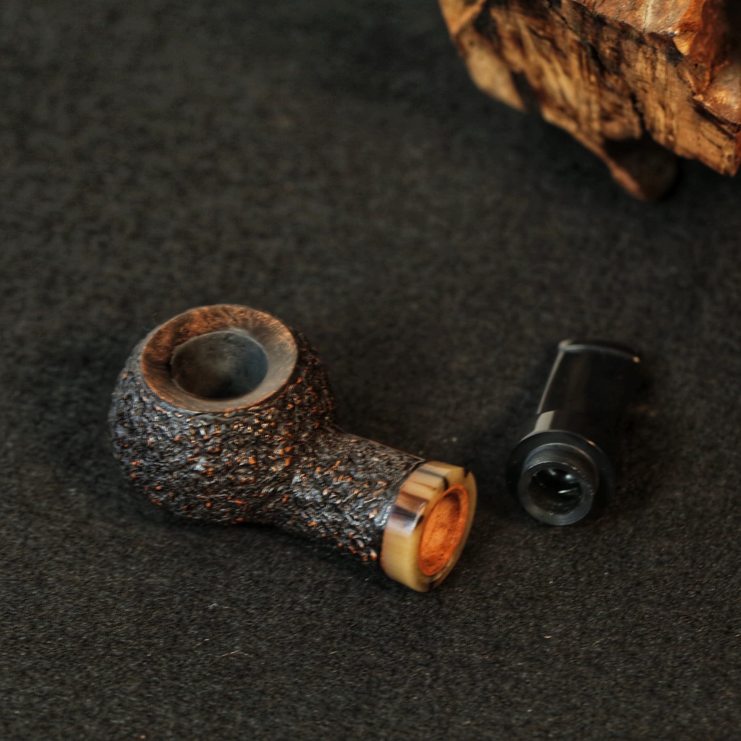 Tobacco Pipe,Briar wood tobacco pipe ,Smoking Pipe,Large Classic Curved Pipe,3 mm Filter ,Gift for smoker