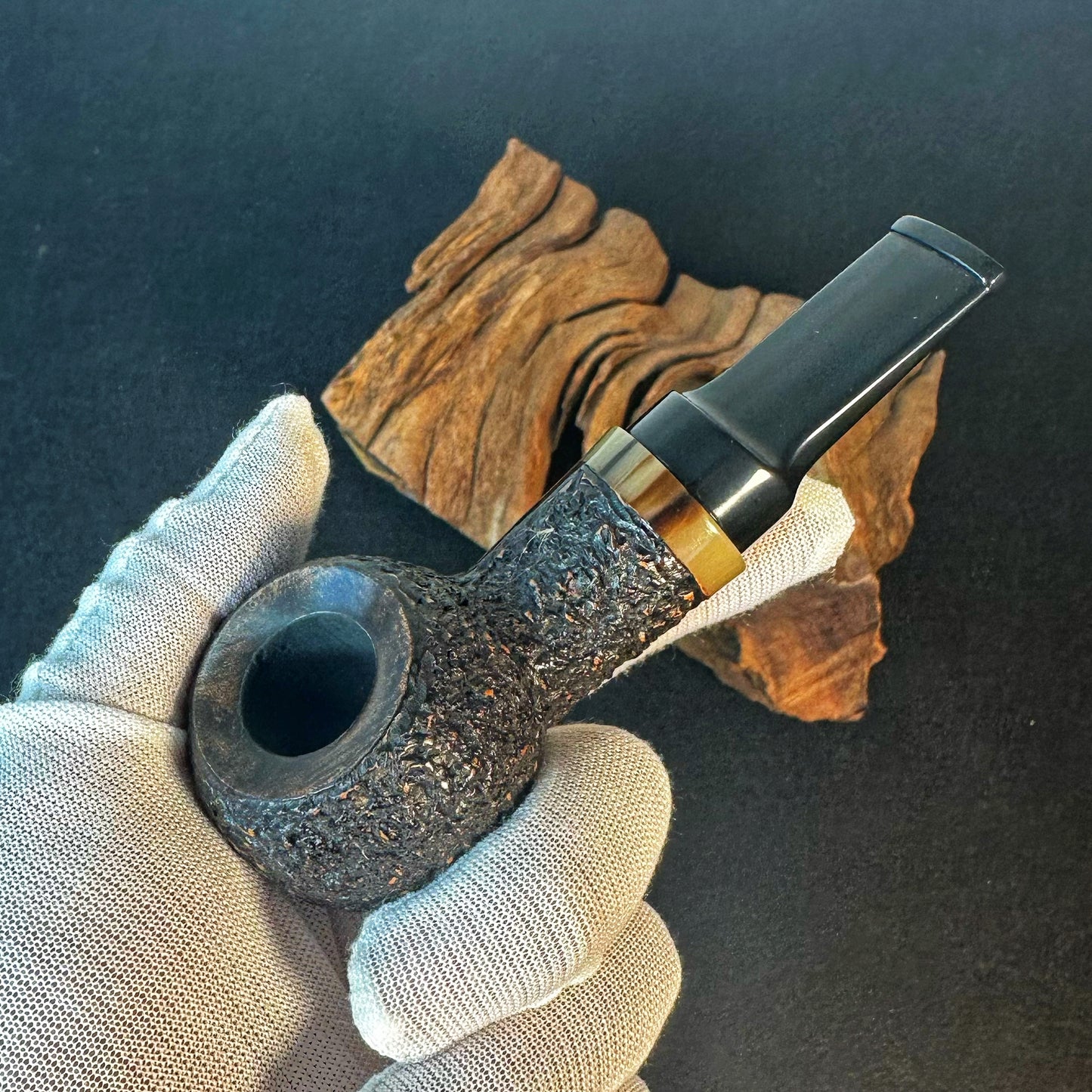 Tobacco Pipe,Briar wood tobacco pipe ,Smoking Pipe,Large Classic Curved Pipe,3 mm Filter ,Gift for smoker