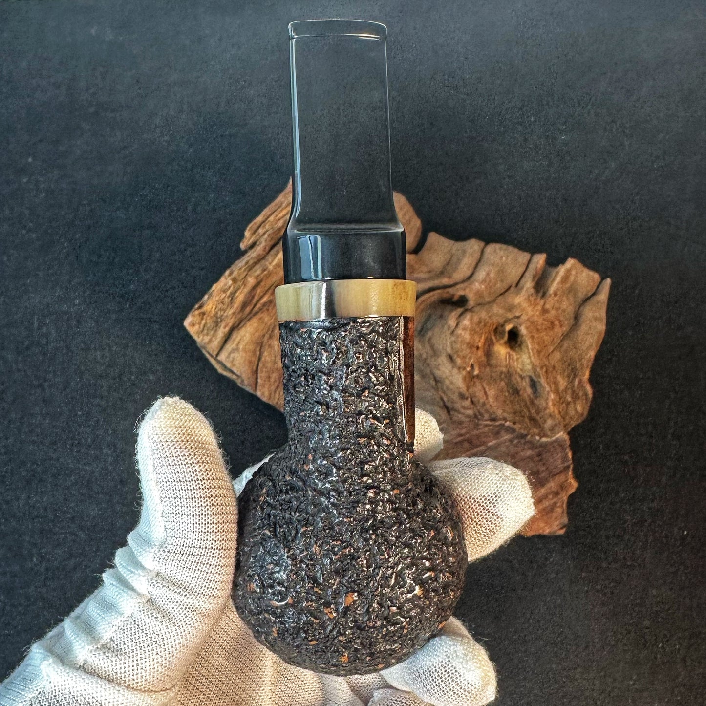 Tobacco Pipe,Briar wood tobacco pipe ,Smoking Pipe,Large Classic Curved Pipe,3 mm Filter ,Gift for smoker