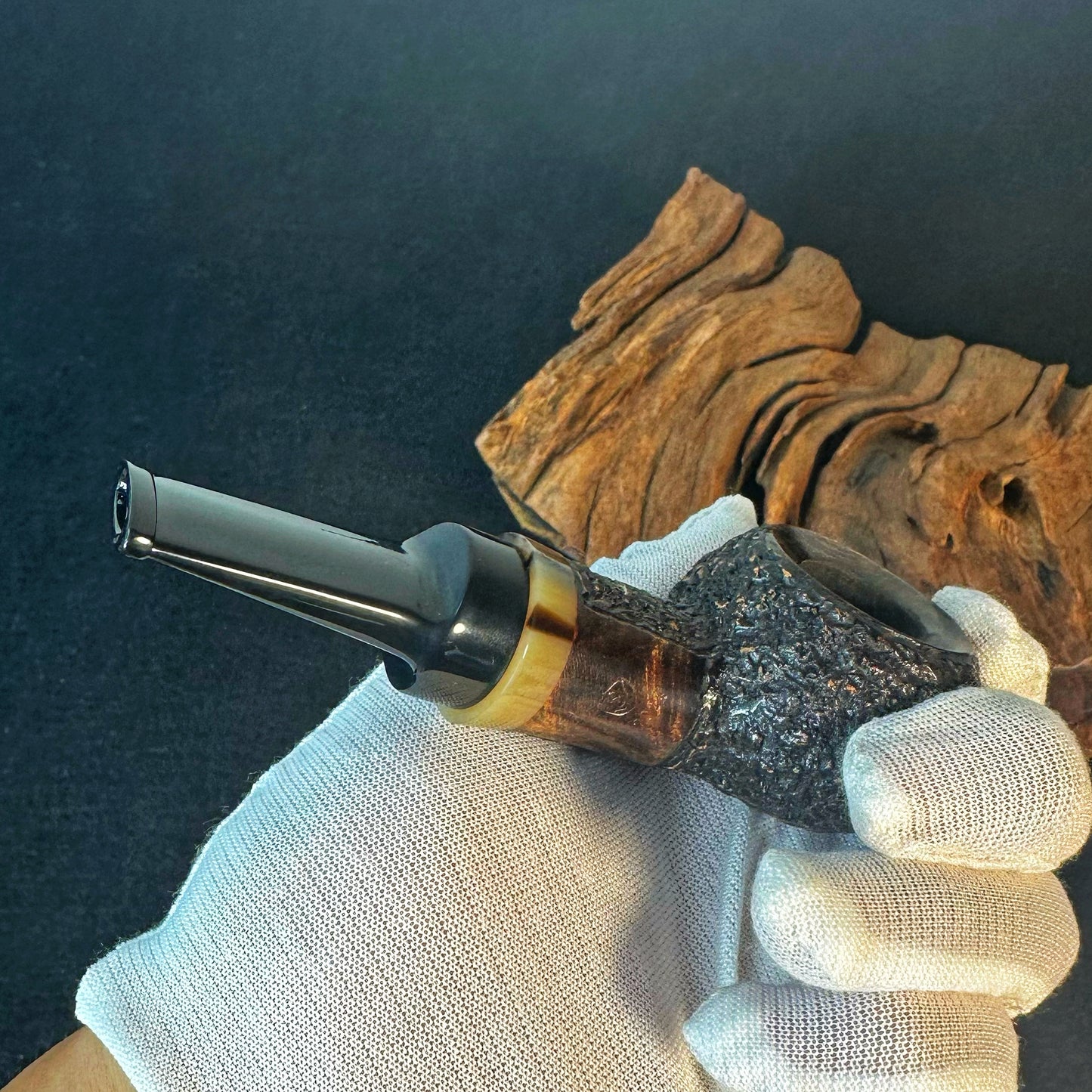 Tobacco Pipe,Briar wood tobacco pipe ,Smoking Pipe,Large Classic Curved Pipe,3 mm Filter ,Gift for smoker