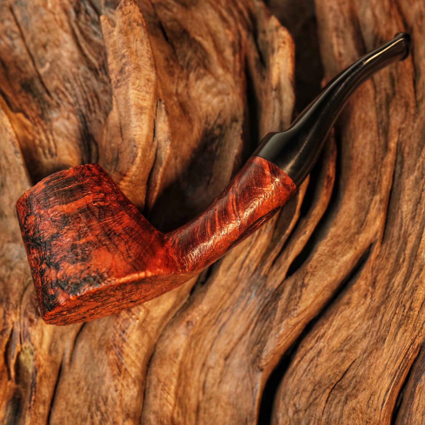 Volcano shaped pipe,Briar wood tobacco pipe ,Smoking Pipe,Large Classic Curved Pipe,3 mm Filter ,Gift for smoker