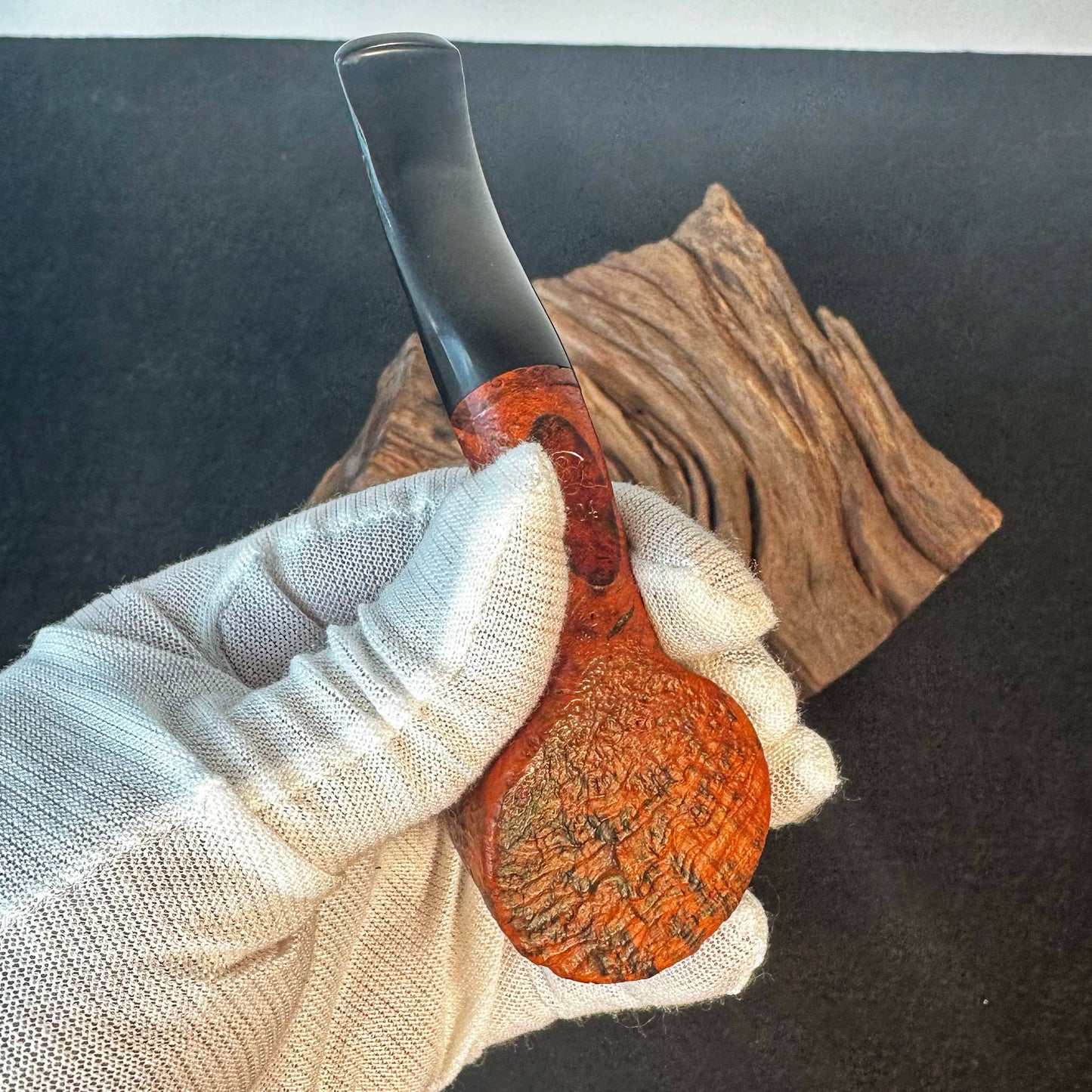 Volcano shaped pipe,Briar wood tobacco pipe ,Smoking Pipe,Large Classic Curved Pipe,3 mm Filter ,Gift for smoker