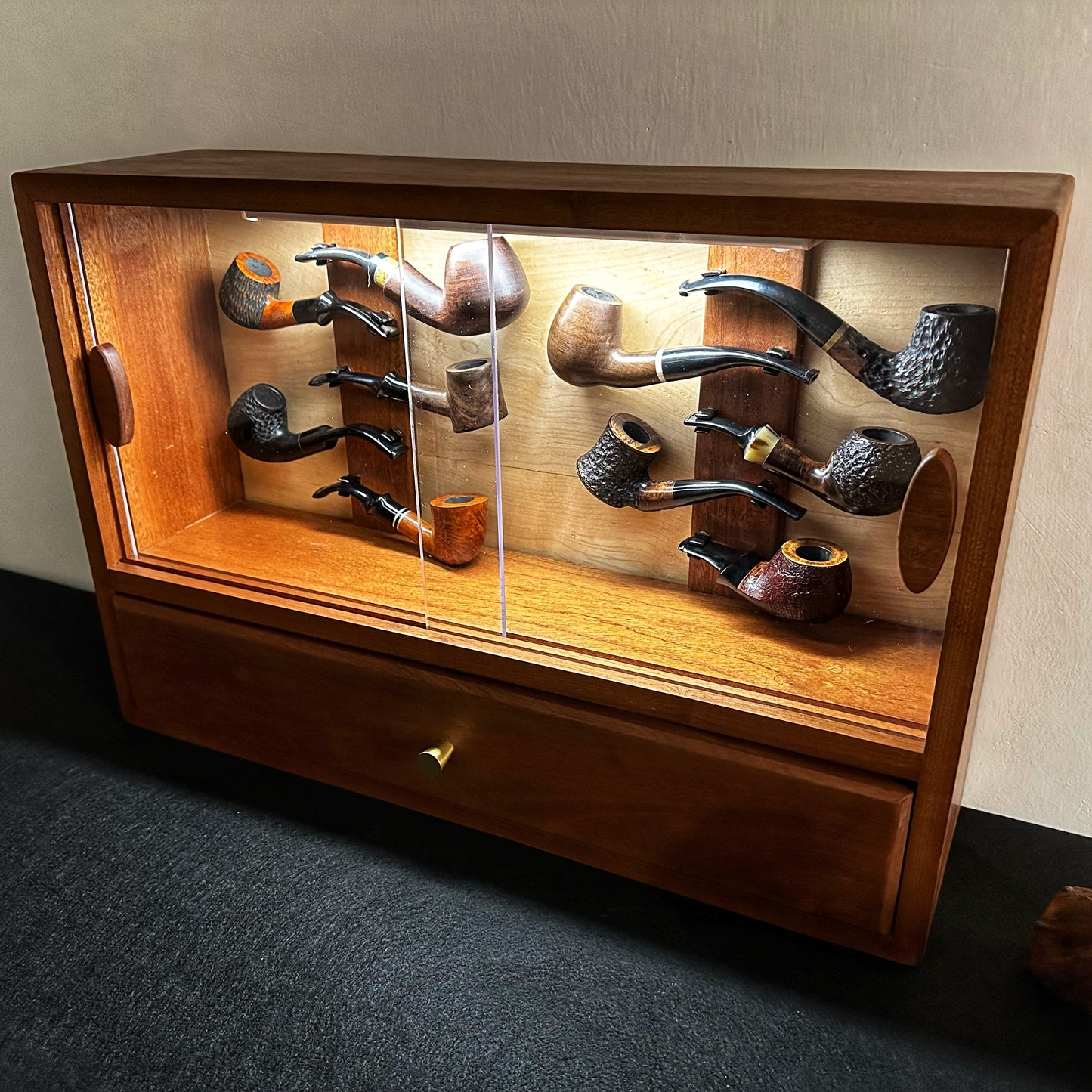 Tobacco Pipe Stand,Personalized pipe rack,stand for 10 Smoking Pipes,Tobacco storage