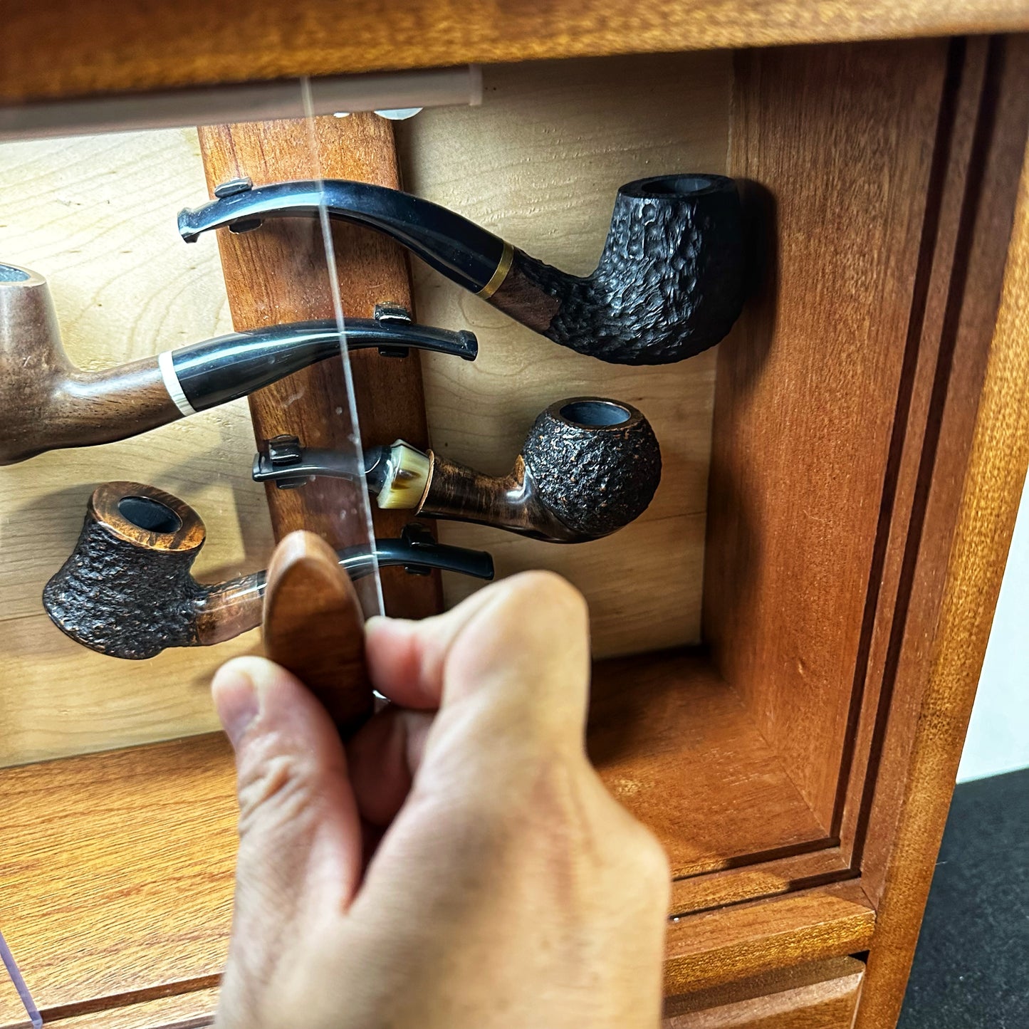 Tobacco Pipe Stand,Personalized pipe rack,stand for 10 Smoking Pipes,Tobacco storage
