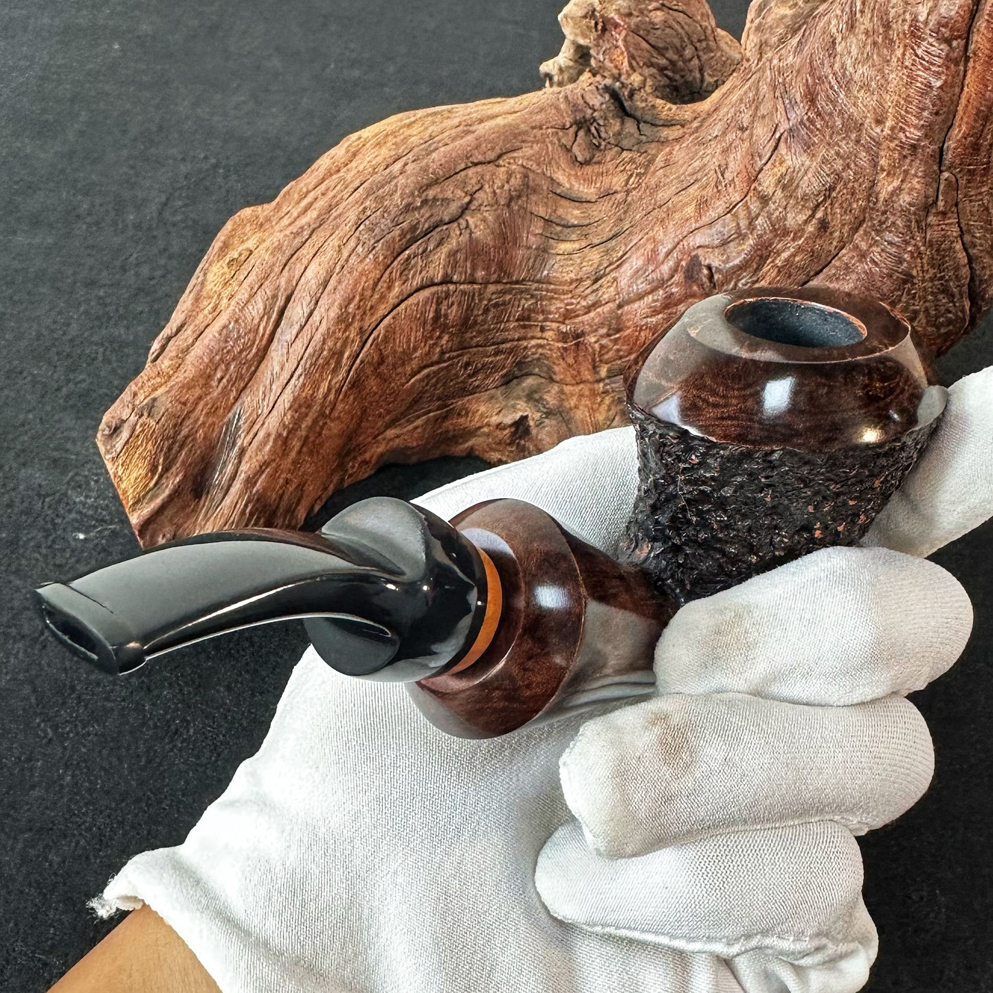 Briar wood tobacco pipe ,Smoking Pipe,Large Classic Curved Pipe,9 mm Filter ,Gift for smoker