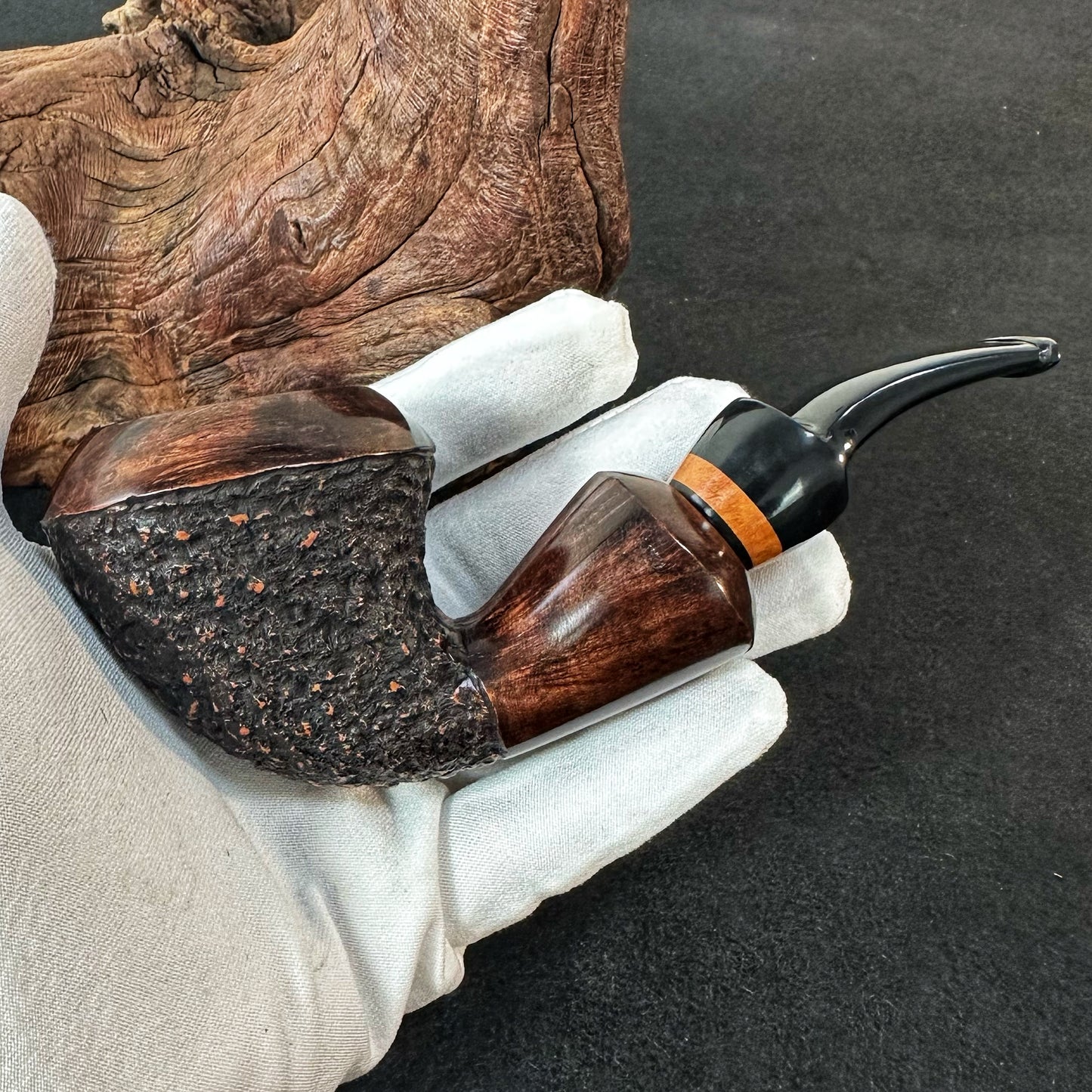 Briar wood tobacco pipe ,Smoking Pipe,Large Classic Curved Pipe,9 mm Filter ,Gift for smoker